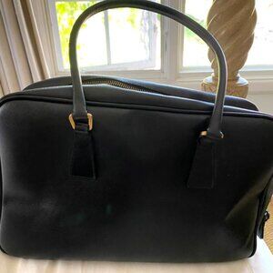 Prada Black Saffiano Leather Structured Tote – Made in Italy